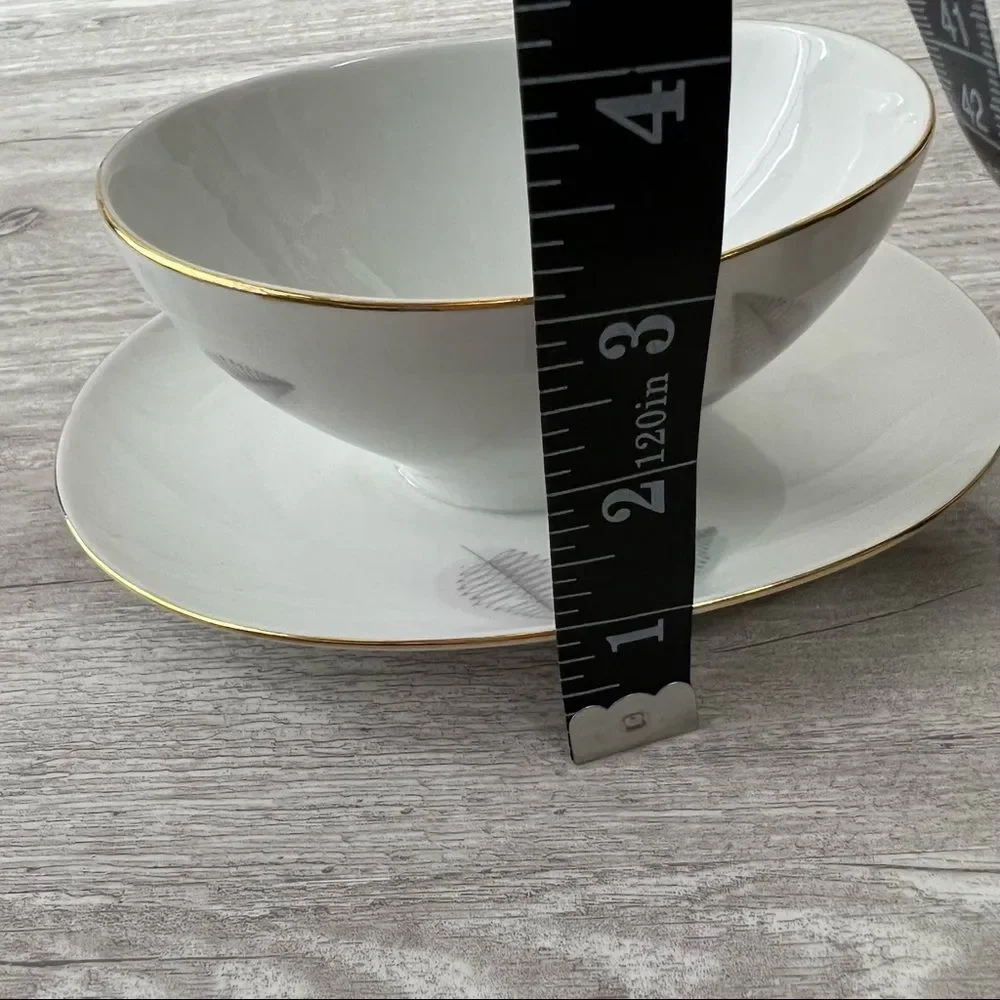 VTG Fine Porcelain Bavaria Bayreuth West Germany 22Ct Gold Sauciere Bowl Plate